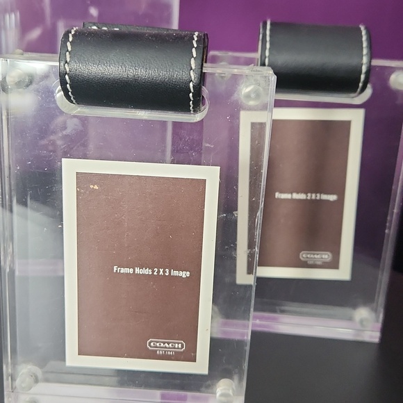 Coach Clear Acrylic Photo Frames with Black and White Accents - Picture 2 of 8